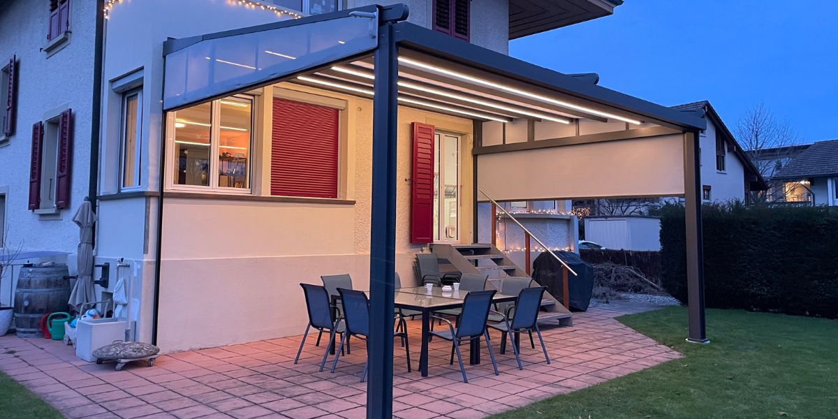 Perea 70 Stoff-Pergola ZIP-Storen-Licht-FiltraAG